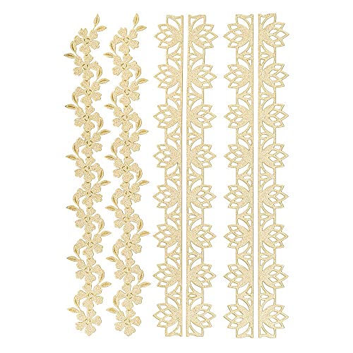 Ideen mit Herz 3-D Sticker Deluxe | Ostern & Frühjahr | Erhabene Aufkleber | ideal für Oster-Deko & Osterkarten basteln | Bogengröße: 21 x 30 cm (Florale Bordüren | gold) von Ideen mit Herz