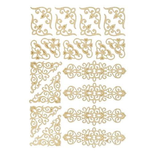 Ideen mit Herz 3-D Sticker Deluxe | Ostern & Frühjahr | Erhabene Aufkleber | ideal für Oster-Deko & Osterkarten basteln | Bogengröße: 21 x 30 cm (Ornamentik Elemente | gold) von Ideen mit Herz