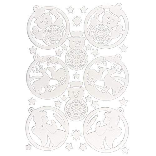 Ideen mit Herz 3-D Sticker Deluxe | Winter & Weihnachten | Erhabene Aufkleber | ideal für Weihnachts-Deko & Weihnachtskarten basteln | Bogengröße: 21 x 30 cm (Anhänger | weiß) von Ideen mit Herz