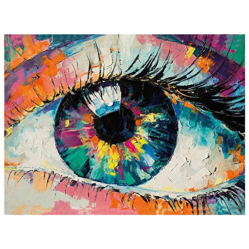 Ideen mit Herz 5D Diamond Painting | Diamant Painting Set | Motiv: 35 x 25 cm | Leinwand: 30 x 40 cm | runde Steinchen | inkl. Zubehör | Verschiedene Bilder zur Auswahl (Auge) von Ideen mit Herz