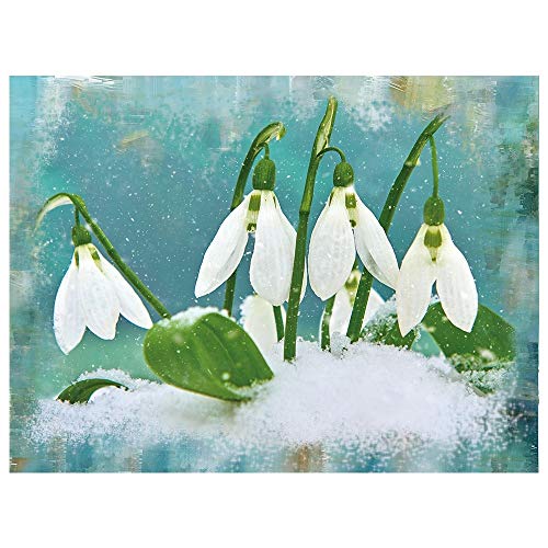 Ideen mit Herz 5D Diamond Painting | Diamant Painting Set | Motiv: 35 x 25 cm | Leinwand: 30 x 40 cm | runde Steinchen | inkl. Zubehör | Verschiedene Bilder zur Auswahl (Schneeglöckchen) von Ideen mit Herz