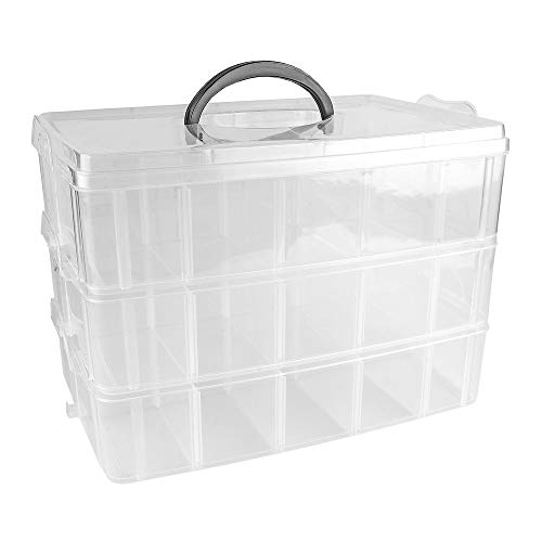 Ideen mit Herz Aufbewahrungsbox mit Deckel & Tragegriff | 30 Fächer | transparent | 26 x 18,5 x 17 cm | 3 Ebenen mit je 10 Fächern | Sortierbox für Kleinteile, Perlen, Schmuck, Schrauben Ideen mit Herz Aufbewahrungsbox mit Deckel & Tragegriff | 30 Fächer | transparent | 26 x 18,5 x 17 cm | 3 Ebenen mit je 10 Fächern | Sortierbox für Kleinteile, Perlen, Schmuck, Schrauben von Ideen mit Herz