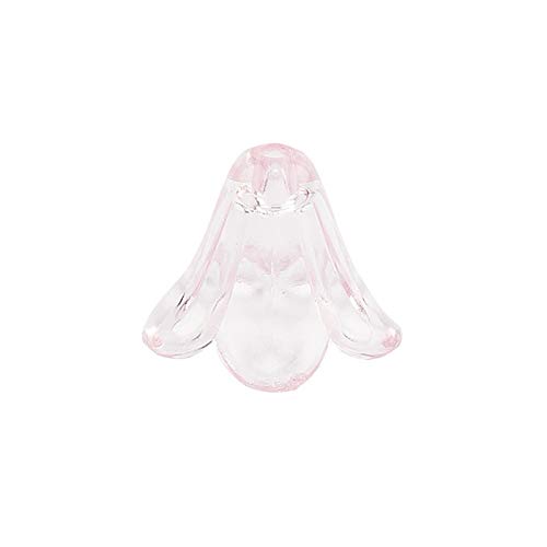 Ideen mit Herz Blütenkelche für Perlenengel, mit Loch zum Auffädeln, ideal als Röckchen zum Gestalten von Schmuck und Perlen-Engeln (rosa, 1,3 x 1,5 cm - 15 Stück) von Ideen mit Herz