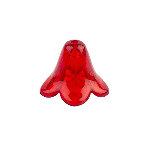 Ideen mit Herz Blütenkelche für Perlenengel, mit Loch zum Auffädeln, ideal als Röckchen zum Gestalten von Schmuck und Perlen-Engeln (rot, 1 x 1,4 cm - 20 Stück) von Ideen mit Herz