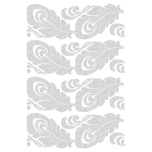 Ideen mit Herz Bügelstrass-Design | Strass-Applikation zum Aufbügeln | Bügelbild aus Strass | DIN A4 (Federn 3) von Ideen mit Herz