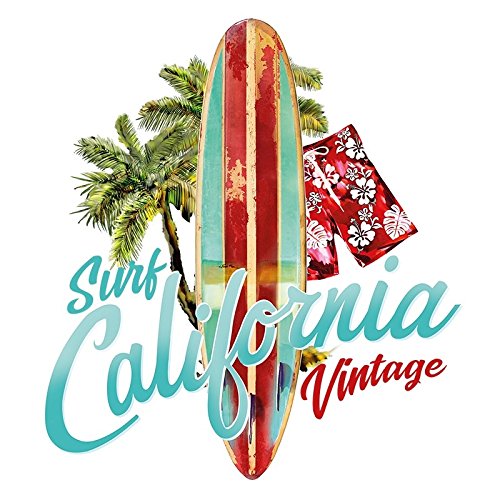 Ideen mit Herz Color Bügeltransfers, DIN A4, Sport & Hobby | Textilien wie T-Shirts & Taschen mit Bügelmotiven verzieren | Transfer-Bilder einfach aufbügeln | DIY Textildesign (Surf California) von Ideen mit Herz