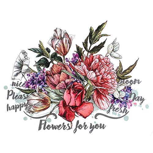 Ideen mit Herz Color Bügeltransfers mit Glitzer, Din A4 | Textilien wie T-Shirts & Taschen mit Bügelmotiven verzieren | schnell & einfach aufbügeln | DIY Textildesign (Blumen 9) von Ideen mit Herz