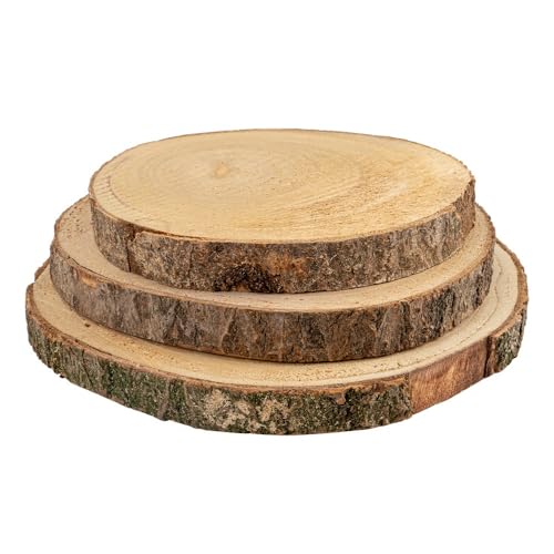Ideen mit Herz | Deko-Baumscheiben rund | 3er Set | mit Rinde | 3 verschiedene Größen | Ø 16 bis 25 cm | 2 cm dick | Holzscheibe | runde Holzplatte | Deko-Tablett | unbesäumt Ideen mit Herz | Deko-Baumscheiben rund | 3er Set | mit Rinde | 3 verschiedene Größen | Ø 16 bis 25 cm | 2 cm dick | Holzscheibe | runde Holzplatte | Deko-Tablett | unbesäumt von Ideen mit Herz