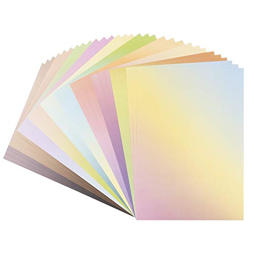 Ideen mit Herz Dekor-Papier mit Farbverlauf | bunter Deko-Karton | DIN A4 | 250 g/m² | intensiv oder pastell (10 verschiedene Farbverläufe | 30 Bogen) von Ideen mit Herz