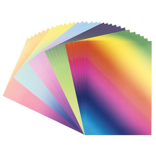 Ideen mit Herz Dekor-Papier mit Farbverlauf | bunter Deko-Karton | DIN A4 | 250 g/m² | intensiv oder pastell (5 verschiedene Farbverläufe | 30 Bogen) von Ideen mit Herz