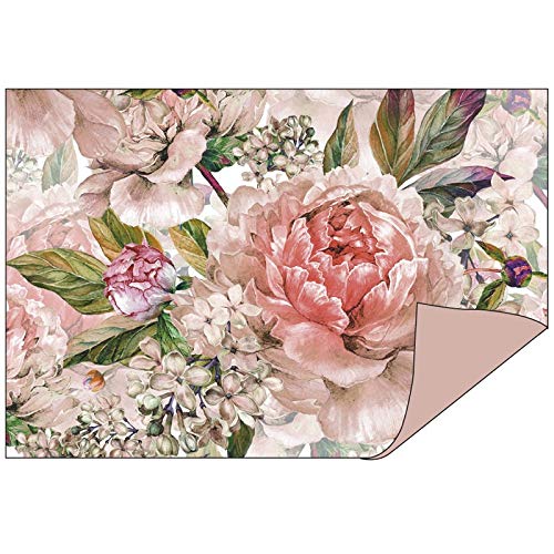 Ideen mit Herz Dekorpapier | beidseitig bedruckt: Dekor & Unifarbe | Din A5 | Faltpapier, Bastelpapier, Dekopapier, Scrapbooking-Papier | 110 g/qm | 50 Stück (Blumen | rosenholz) von Ideen mit Herz