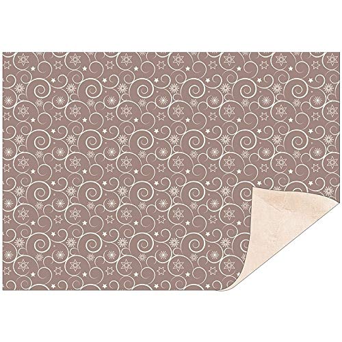 Ideen mit Herz Dekorpapier | beidseitig bedruckt: Dekor & Unifarbe | Din A5 | Faltpapier, Bastelpapier, Dekopapier, Scrapbooking-Papier | 110 g/qm | 50 Stück (Ornamente | taupe) von Ideen mit Herz