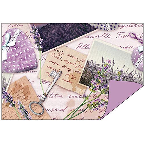 Ideen mit Herz Dekorpapier | beidseitig bedruckt: Dekor & Unifarbe | Din A5 | Faltpapier, Bastelpapier, Dekopapier, Scrapbooking-Papier | 110 g/qm | 50 Stück (Vintage | flieder) von Ideen mit Herz