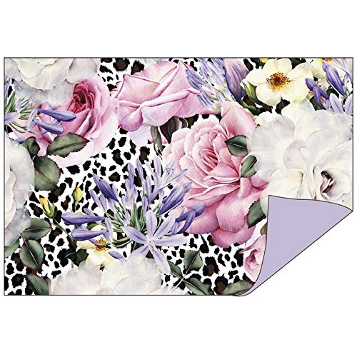 Ideen mit Herz Dekorpapiere im Duo-Design | 1 Seite mit Dekor - 1 Seite unifarben | 10 x 15 cm | Faltpapier, Bastelpapier, Dekopapier | 110 g/qm | 50 Stück (Blumen/flieder) von Ideen mit Herz