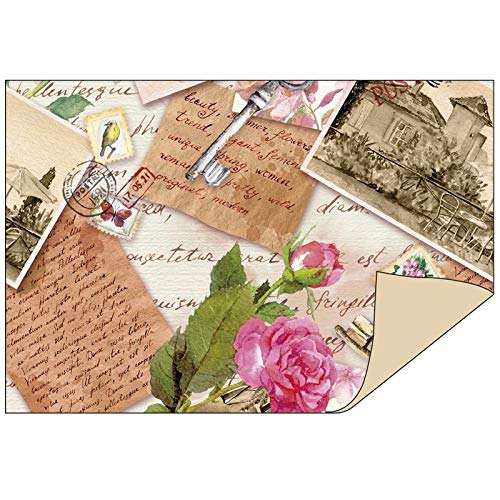 Ideen mit Herz Dekorpapiere im Duo-Design | 1 Seite mit Dekor - 1 Seite unifarben | 10 x 15 cm | Faltpapier, Bastelpapier, Dekopapier | 110 g/qm | 50 Stück (Vintage/beige) von Ideen mit Herz