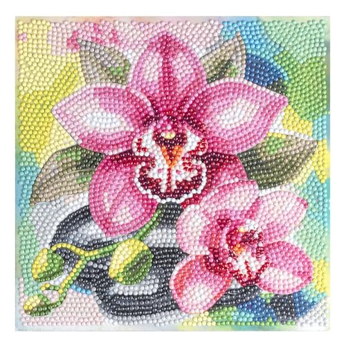 Ideen mit Herz Diamond-Painting-Aufleger | 20 cm x 20 xm | wunderschöne Motive | inkl. Zubehör | für Holzbox oder Geschenk-Kiste (Orchideen) von Ideen mit Herz