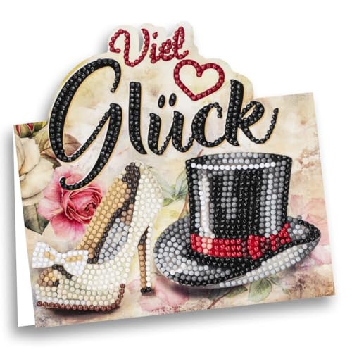 Ideen mit Herz | Diamond-Painting Aufstellkarte | Geburtstag | Genesung | Dekoration | 370 g/m² | 16,3 cm x 16 cm | inkl. Umschlag & Werkzeug (Hochzeit) von Ideen mit Herz