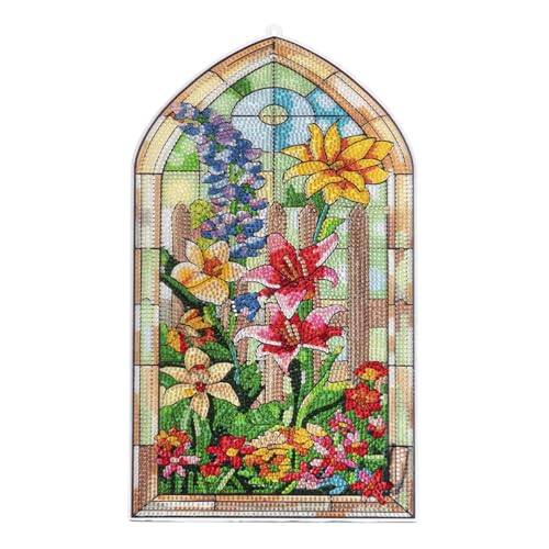 Ideen mit Herz Diamond-Painting-Fensterbild | Glaskunst-Optik | Dekoration & DIY | Material: PET (Blumenvielfalt) von Ideen mit Herz