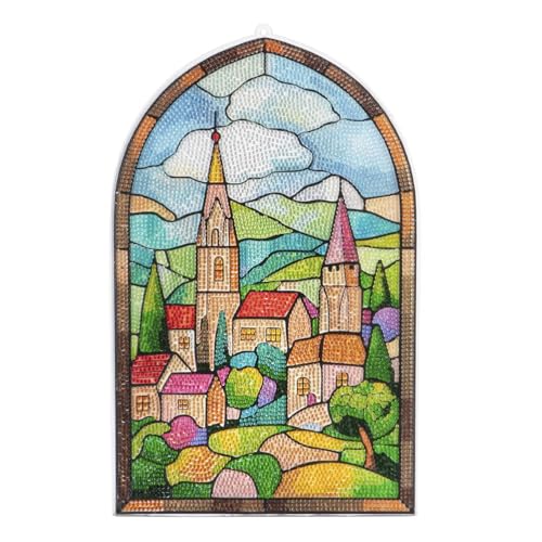 Ideen mit Herz Diamond-Painting-Fensterbild | Glaskunst-Optik | Dekoration & DIY | Material: PET (Sommerdorf) von Ideen mit Herz