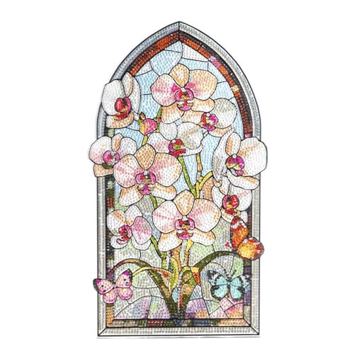 Ideen mit Herz Diamond-Painting-Fensterbild | Glaskunst-Optik | Dekoration & DIY | Material: PET (Weiße Orchideen) von Ideen mit Herz