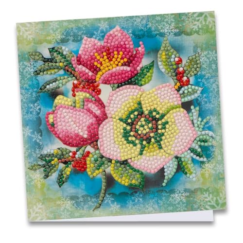 Ideen mit Herz Diamond-Painting-Grußkarte | 16 cm x 16 cm | 370 g/m² | Inkl. Umschlag & Werkzeug (Christrosen) von Ideen mit Herz