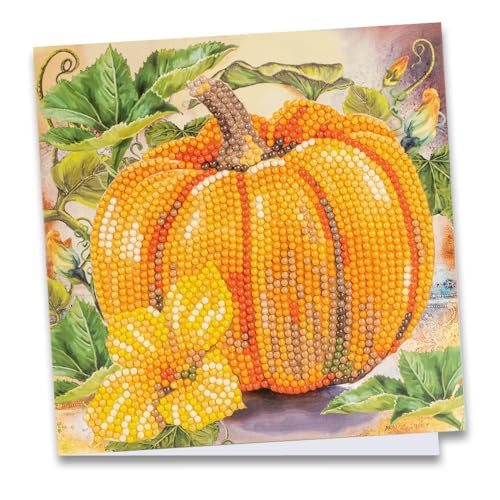 Ideen mit Herz Diamond-Painting-Grußkarte | 16 x 16 cm | 370 g/m² | inkl. Umschlag & Werkzeug (Kürbis) von Ideen mit Herz