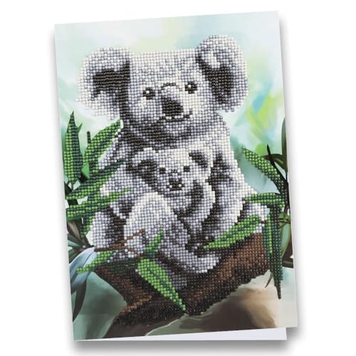 Ideen mit Herz Diamond-Painting-Grußkarte | Din A4 (21 x 29,7 cm) | 370 g/m² | inkl. Umschlag & Werkzeug (Koalas) von Ideen mit Herz