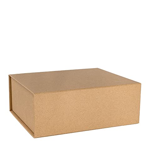 Ideen mit Herz Faltbox mit Magnetverschluss | Geschenkbox | Geschenkkarton | 21 x 17,3 x 8,2 cm | ideale Geschenkverpackung für Hochzeit, Weihnachten, Geburtstag und mehr (Kraftpapier) von Ideen mit Herz