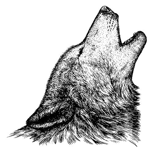 Ideen mit Herz Feinkontur-Stempel | Scrapbooking, Handwerk, Heimwerk, DIY, Grußkartengestaltung (Wolf, 15 x 15 cm) von Ideen mit Herz