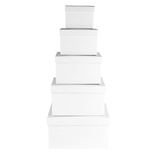 Ideen mit Herz Geschenkboxen mit Deckel | Pappboxen | 5er Set | 5 verschiedene Größen ineinander, groß bis klein | aus stabilem Karton | ideal für Geburtstag & Hochzeit | rechteckig 8 bis 18cm Ideen mit Herz Geschenkboxen mit Deckel | Pappboxen | 5er Set | 5 verschiedene Größen ineinander, groß bis klein | aus stabilem Karton | ideal für Geburtstag & Hochzeit | rechteckig 8 bis 18cm von Ideen mit Herz