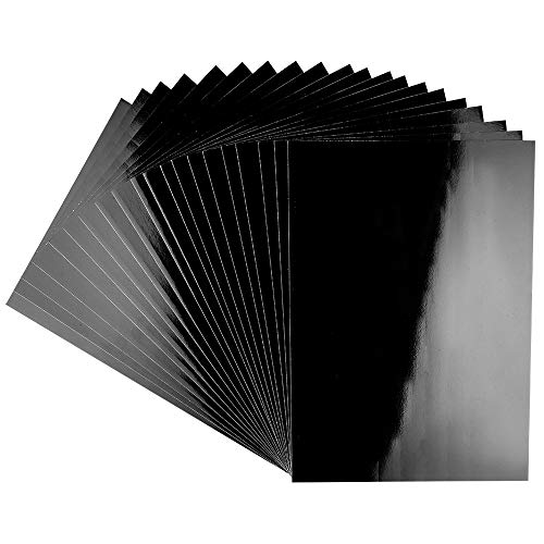Ideen mit Herz Glossy-Karton | hochglänzendes Glossy Papier | DIN A4 | 200 g/m² | 20 Bogen (schwarz) von Ideen mit Herz
