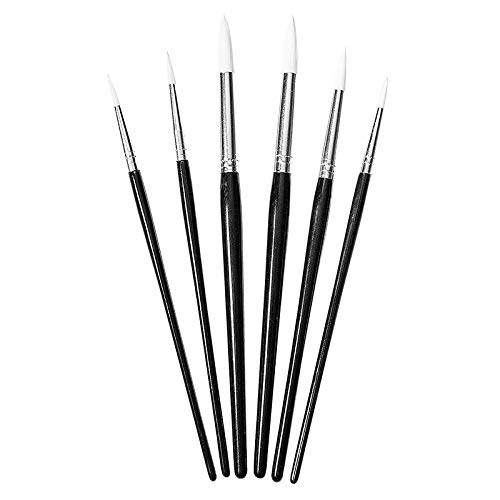 Ideen mit Herz Haarpinsel-Set aus Acrylhaar, 6 Stück, Rund-Pinsel, Verschiedene Größen, perfekt geeignet für Schule, Malen, Künstler, UVM. von Ideen mit Herz