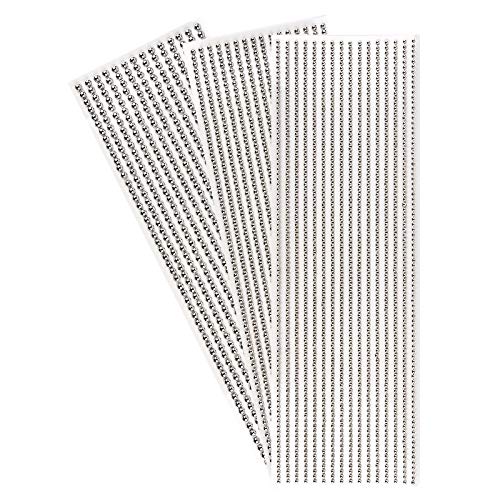 Ideen mit Herz Halbperlen-Bordüren zum Basteln, selbstklebend, runde Schmucksteine, 3 Bogen mit Schmucksteinen à Ø 3mm, Ø 4mm, Ø 5mm | Glitzersteine, Kristalle zum Aufkleben (silber) von Ideen mit Herz