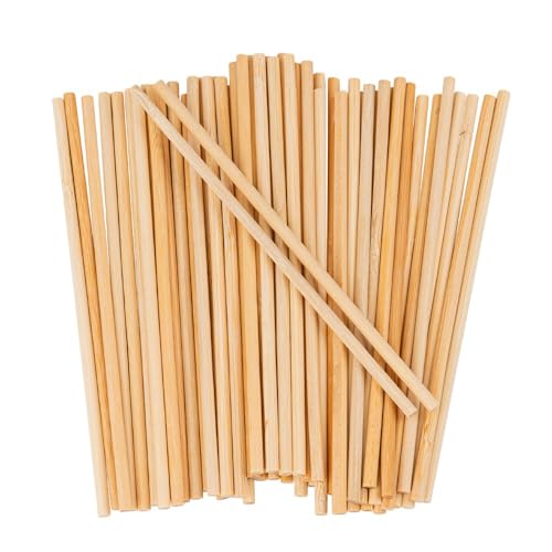 Ideen mit Herz Holzstäbe | 50 Stück | rund | 13,8 cm lang | Ø 4 mm | glatt geschliffen | Bambus | Stab kürzbar | für Dekoration, Modellbau, Basteln, DIY von Ideen mit Herz
