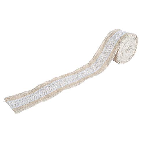 Ideen mit Herz Juteband mit Spitze | Vintage Borte | 5m lang | auf Rolle | Spitzenband, Schleifenband, Dekoband aus Jute | ideal zum Basteln, als Deko oder Geschenkband (Design 4 | 4,7 cm breit) von Ideen mit Herz