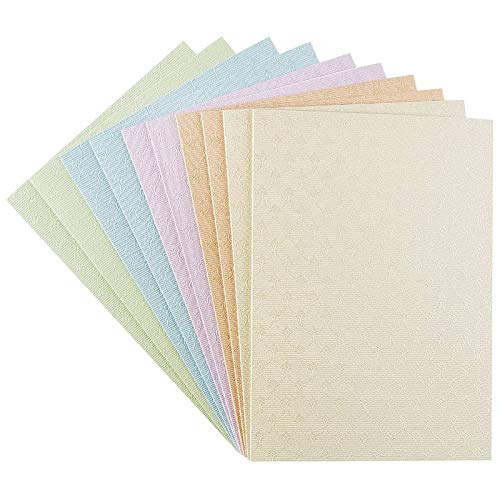 Ideen mit Herz Klappkarten-Set blanko | edel geprägt | 10 Faltkarten (240 g/m²) + 10 weiße Umschläge (120 g/m²) | (Prägung"Wien" | Pastelltöne, Din C6) von Ideen mit Herz