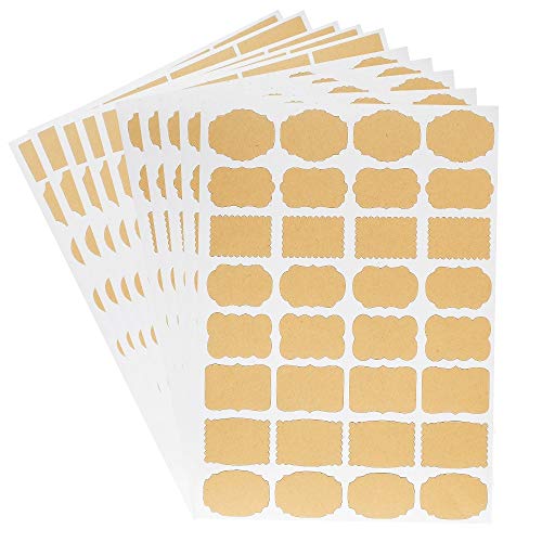 Ideen mit Herz Kraftpapier-Etiketten selbstklebend | 320 Stück in 16 verschiedenen Formen | Beschriftungsetiketten | Klebeetiketten zum Beschriften | Din A4 | 10 Bogen von Ideen mit Herz