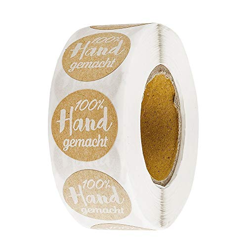 Ideen mit Herz Kraftpapier-Sticker | 100% Handgemacht | Ø 2,5cm | Etiketten-Aufkleber auf Rolle | 500 Stück | Etikett für Marmelade oder Eingekochtes | ideal für selbstgemachte DIY & Handmade Produkte Ideen mit Herz Kraftpapier-Sticker | 100% Handgemacht | Ø 2,5cm | Etiketten-Aufkleber auf Rolle | 500 Stück | Etikett für Marmelade oder Eingekochtes | ideal für selbstgemachte DIY & Handmade Produkte von Ideen mit Herz