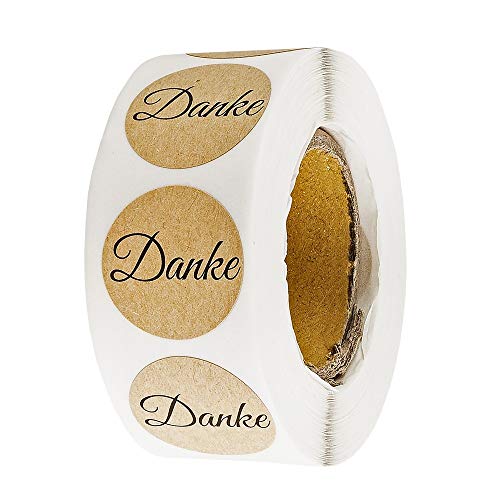 Ideen mit Herz Kraftpapier-Sticker | Danke | Ø 2,5cm | Etiketten-Aufkleber auf Rolle | 500 Stück | ideal für Hochzeit, Geburtstag, Dankeskarten, Einladungen, Grußkarten Ideen mit Herz Kraftpapier-Sticker | Danke | Ø 2,5cm | Etiketten-Aufkleber auf Rolle | 500 Stück | ideal für Hochzeit, Geburtstag, Dankeskarten, Einladungen, Grußkarten von Ideen mit Herz