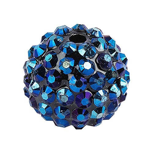Ideen mit Herz Kristall-Perlen zum Auffädeln | Disco-Kugel Perlen | Schmuck-Perlen | 10 Stück | verschiedene Größen zur Auswahl (nachtblau, 10 mm) von Ideen mit Herz