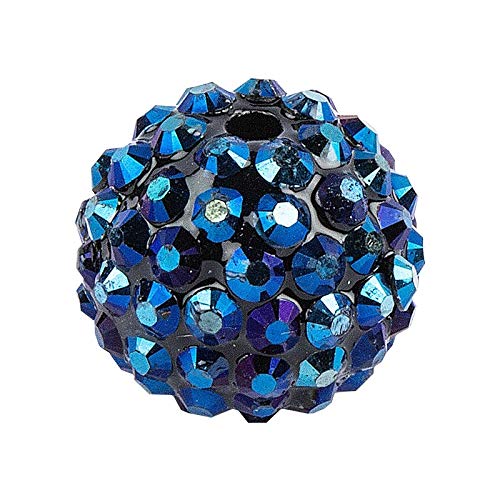 Ideen mit Herz Kristall-Perlen zum Auffädeln | Disco-Kugel Perlen | Schmuck-Perlen | 10 Stück | verschiedene Größen zur Auswahl (nachtblau, 10 mm) von Ideen mit Herz