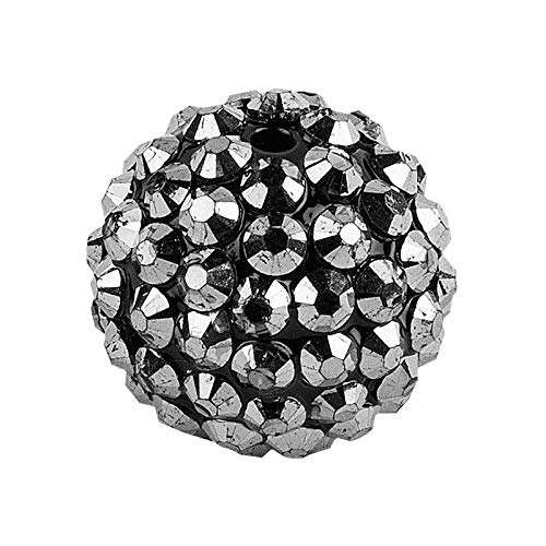 Ideen mit Herz Kristall-Perlen zum Auffädeln | Disco-Kugel Perlen | Schmuck-Perlen | 10 Stück | Farben und Größen zur Auswahl (anthrazit, 10 mm) von Ideen mit Herz