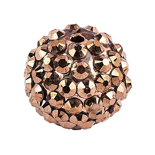 Ideen mit Herz Kristall-Perlen zum Auffädeln | Disco-Kugel Perlen | Schmuck-Perlen | 10 Stück | Farben und Größen zur Auswahl (bronze, 10 mm) von Ideen mit Herz