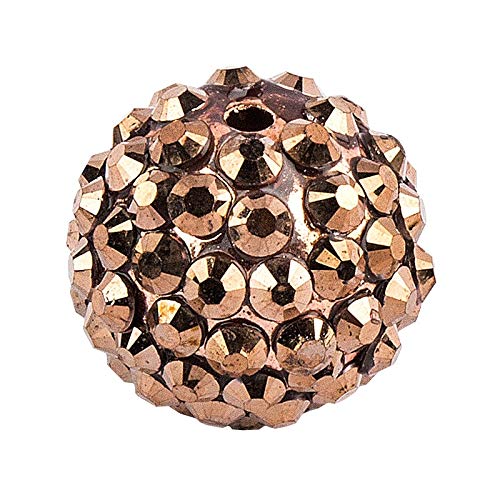 Ideen mit Herz Kristall-Perlen zum Auffädeln | Disco-Kugel Perlen | Schmuck-Perlen | 10 Stück | verschiedene Größen zur Auswahl (bronze, 14 mm) von Ideen mit Herz