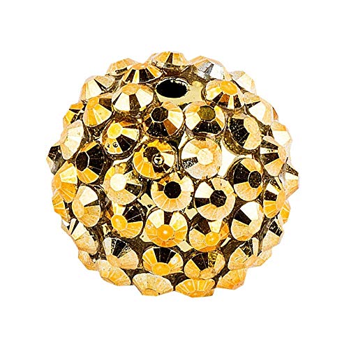 Ideen mit Herz Kristall-Perlen zum Auffädeln | Disco-Kugel Perlen | Schmuck-Perlen | 10 Stück | verschiedene Farben und Größen zur Auswahl (gold, 14 mm) von Ideen mit Herz