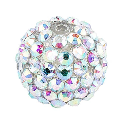 Ideen mit Herz Kristall-Perlen zum Auffädeln | Disco-Kugel Perlen | Schmuck-Perlen | 10 Stück | verschiedene Größen zur Auswahl (klar irisierend, 14 mm) von Ideen mit Herz