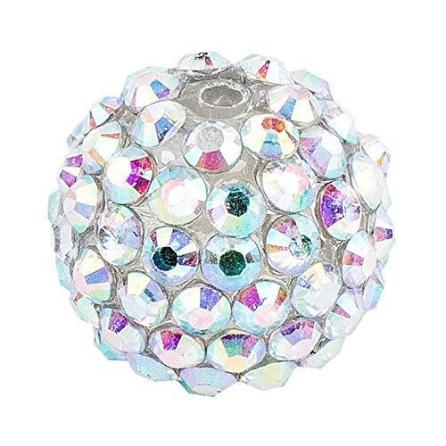 Ideen mit Herz Kristall-Perlen zum Auffädeln | Disco-Kugel Perlen | Schmuck-Perlen | 10 Stück | verschiedene Größen zur Auswahl (klar irisierend, 18 mm) von Ideen mit Herz