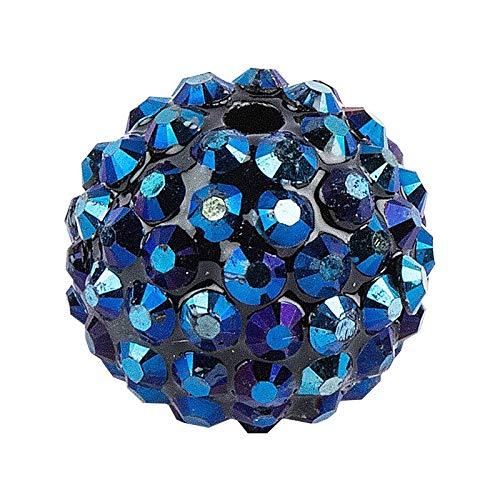 Ideen mit Herz Kristall-Perlen zum Auffädeln | Disco-Kugel Perlen | Schmuck-Perlen | 10 Stück | verschiedene Größen zur Auswahl (nachtblau, 14 mm) von Ideen mit Herz