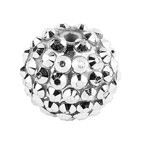 Ideen mit Herz Kristall-Perlen zum Auffädeln | Disco-Kugel Perlen | Schmuck-Perlen | 10 Stück | verschiedene Größen zur Auswahl (silber, 10 mm) von Ideen mit Herz