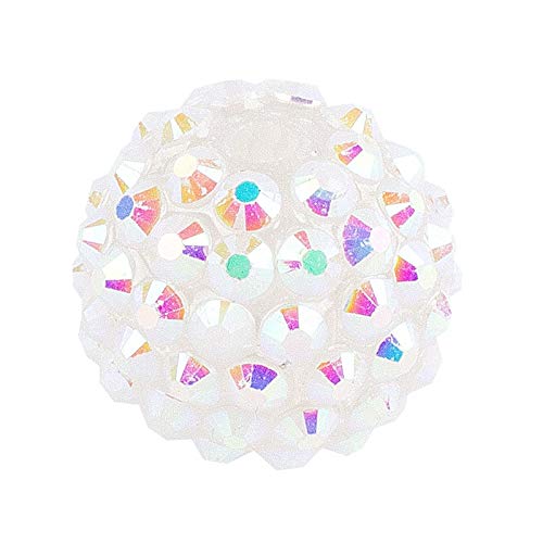 Ideen mit Herz Kristall-Perlen zum Auffädeln | Disco-Kugel Perlen | Schmuck-Perlen | 10 Stück | verschiedene Farben und Größen zur Auswahl (weiß irisierend, 14 mm) von Ideen mit Herz